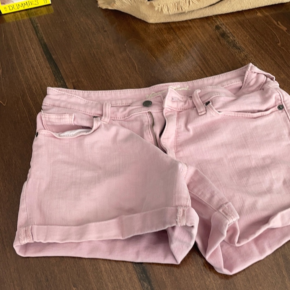Pink jean shorts